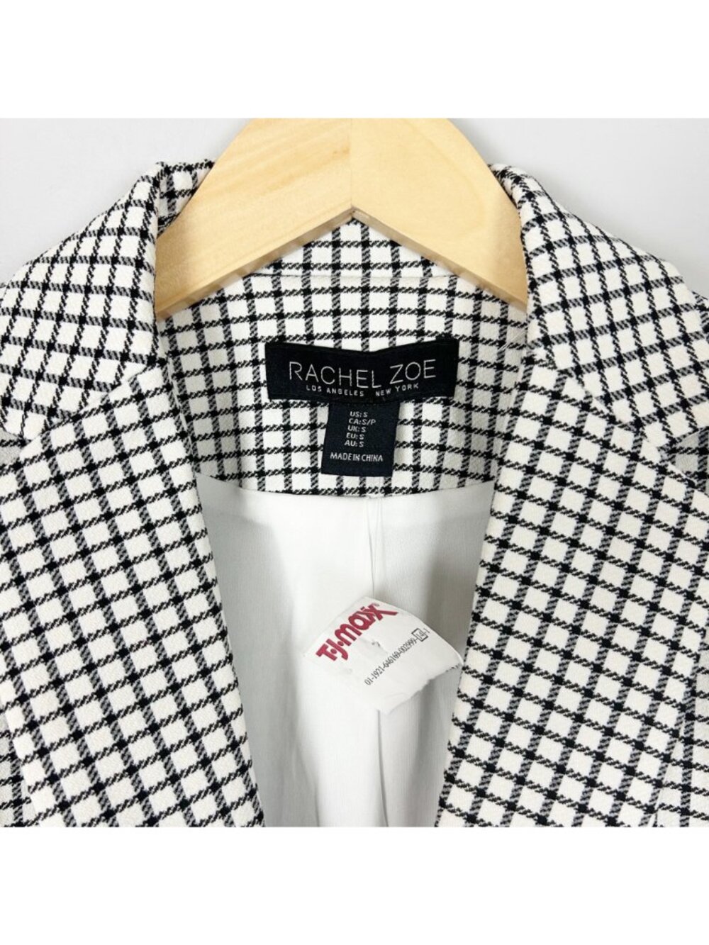 NEW Rachel Zoe Checkered Blazer Jacket Career Preppy Classic Size Small Women's - Picture 4 of 4